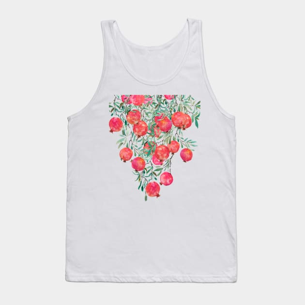 red orange pomegranate watercolor 2020 Tank Top by colorandcolor